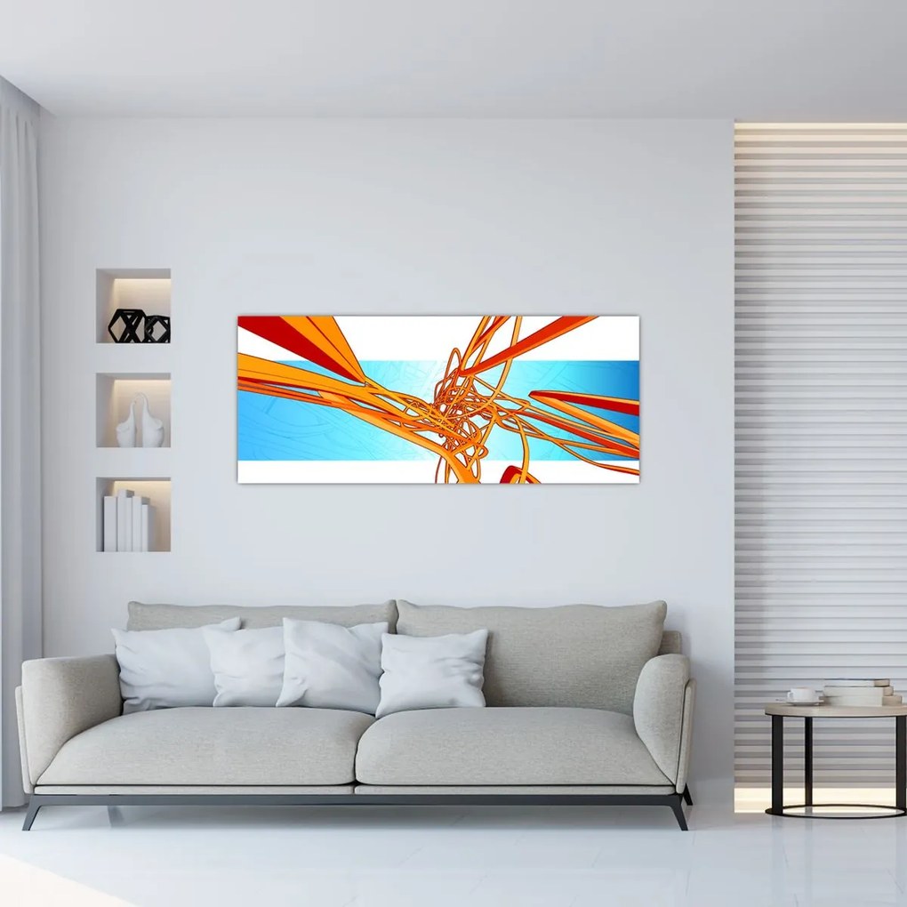 Tablou - Linii împletite, abstracție (120x50 cm)