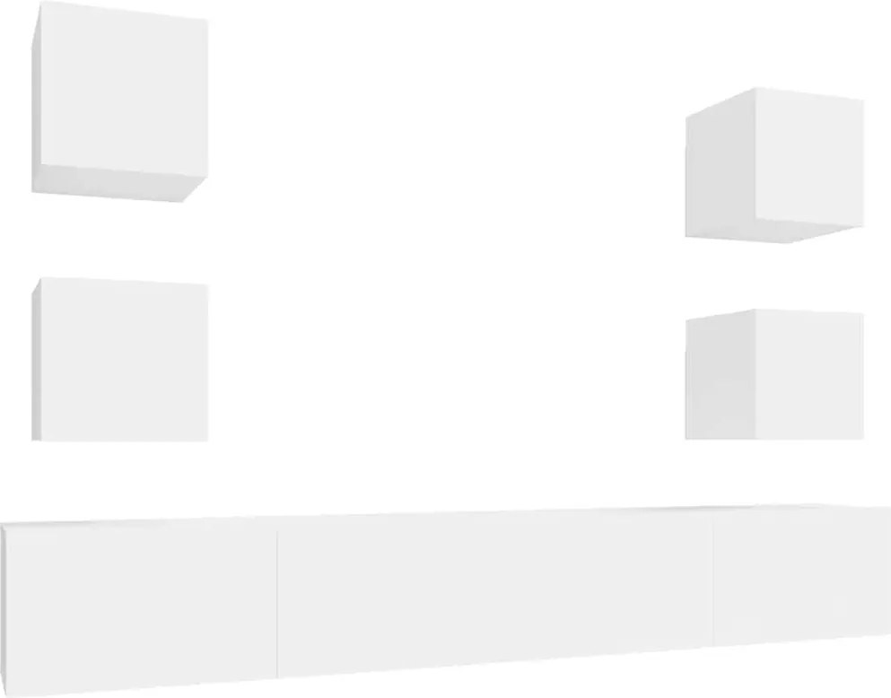 vidaXL Set dulap TV, 6 piese, alb, lemn prelucrat