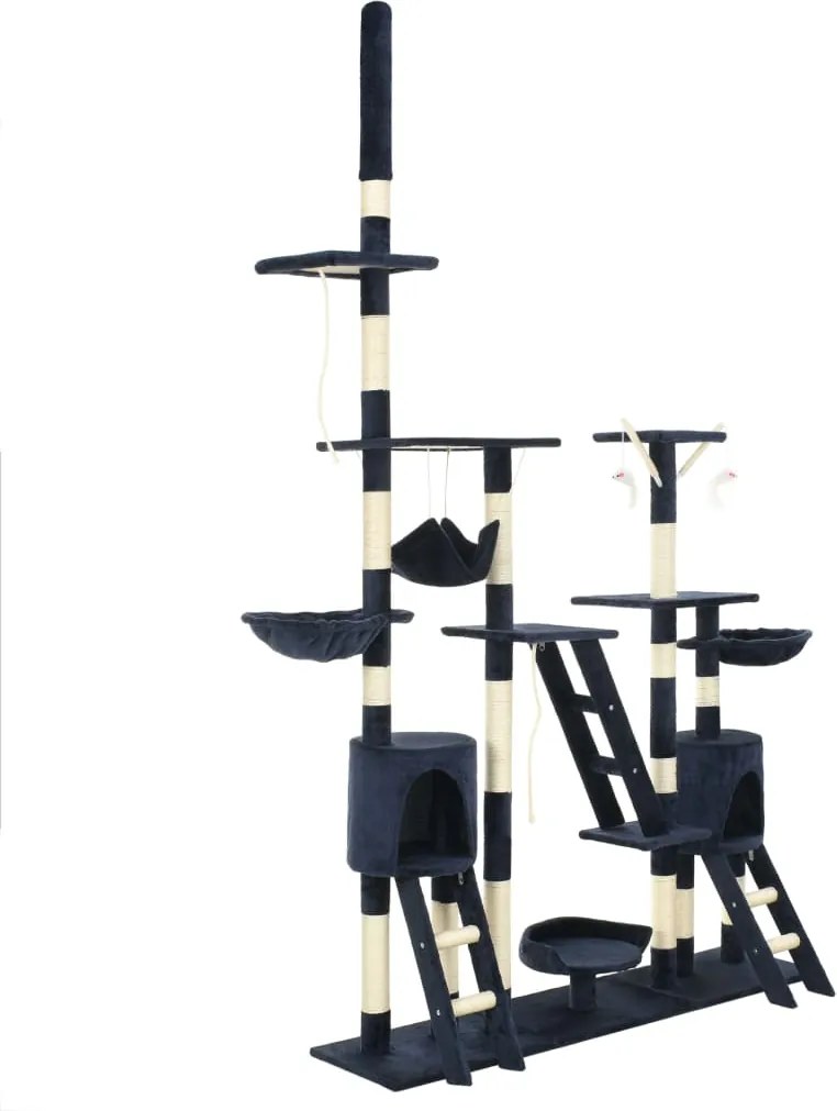 vidaXL Ansamblu pisici, stâlpi de sisal, 230-250 cm albastru