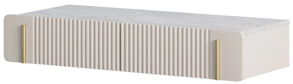 Masuta de toaleta suspendata Malmi 100 cm cu sertare - cashmir / crema bianca / gold