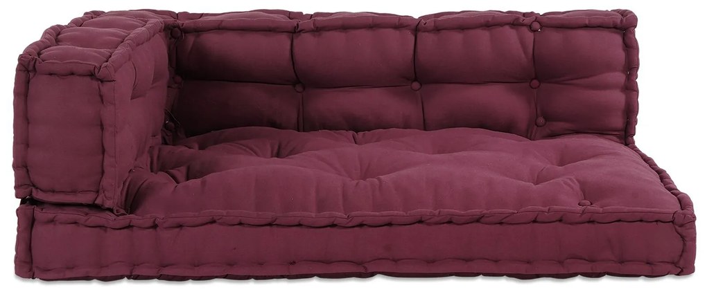 vidaXL Perna pentru canapea pe palet 3 pcs Bordo țesătură