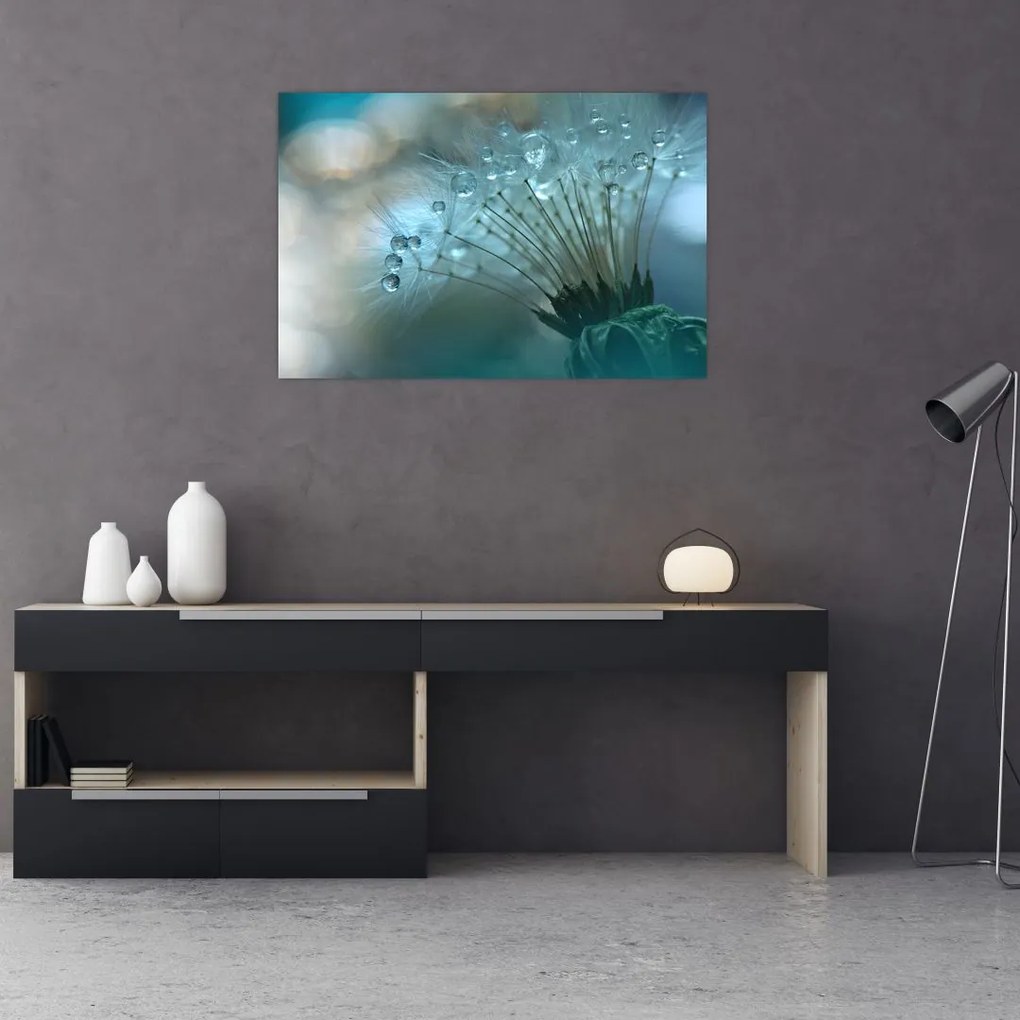 Tablou - păpădie - petrol (90x60 cm)