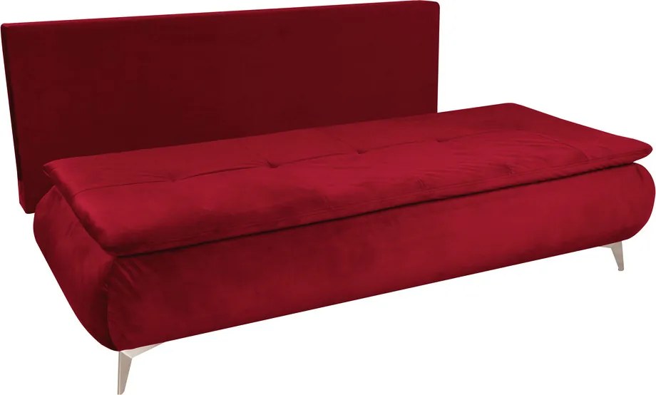 Canapea extensibila Sofie Lux, 203x92x86 cm, 3 locuri, lada pentru depozitare, Rosu