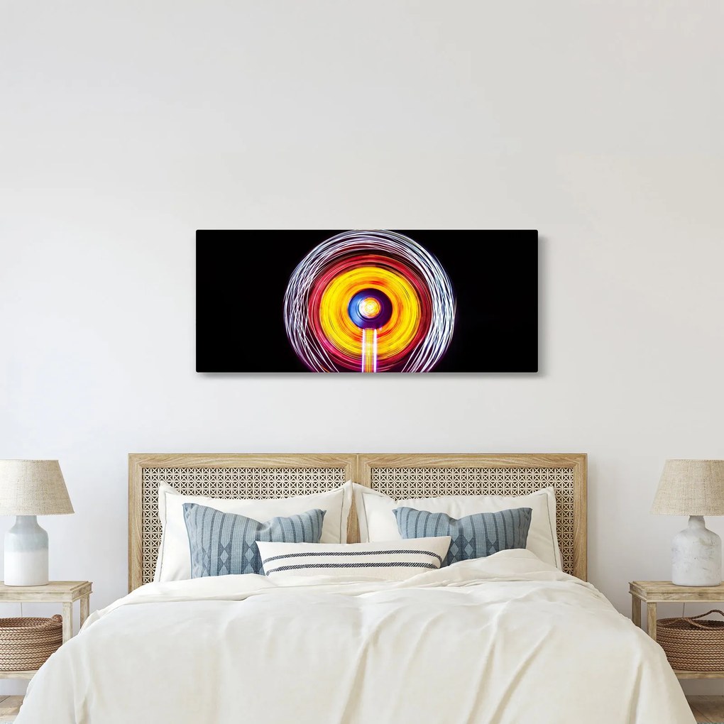Tablou cu lumini în cerc (120x50 cm)