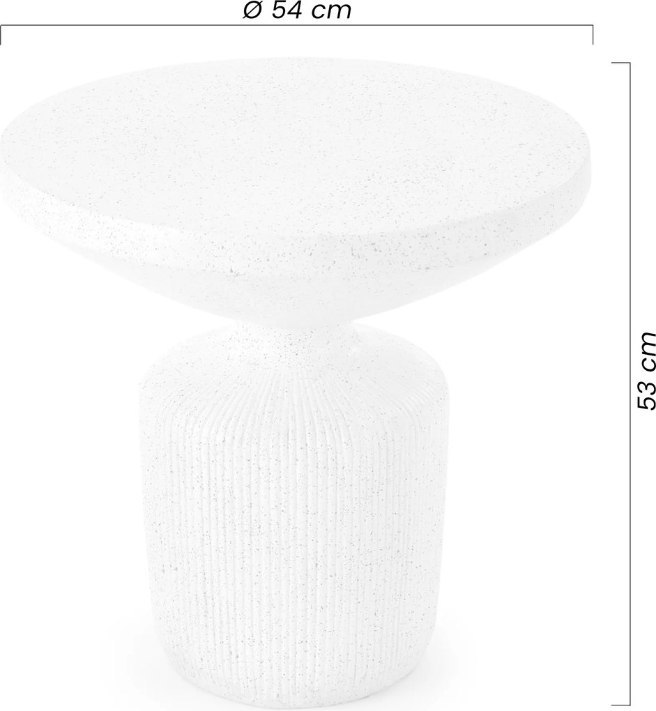 Măsuță de cafea rotundă Sintro 54 cm - terrazzo alb