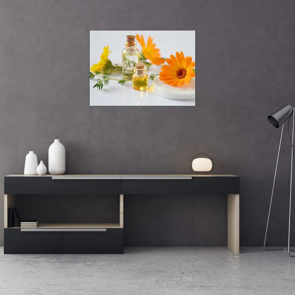Tablou cu flori portocalii (70x50 cm)