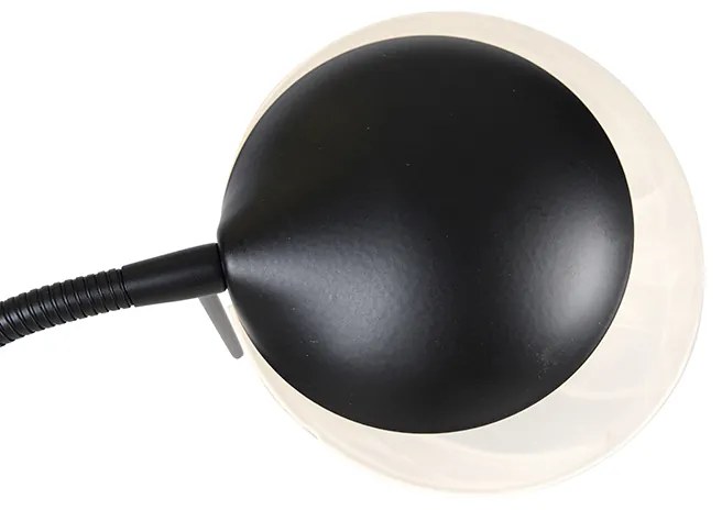 Lampă de podea neagră cu lampă de citit incluzând LED și dimmer Dim to Warm - Empoli