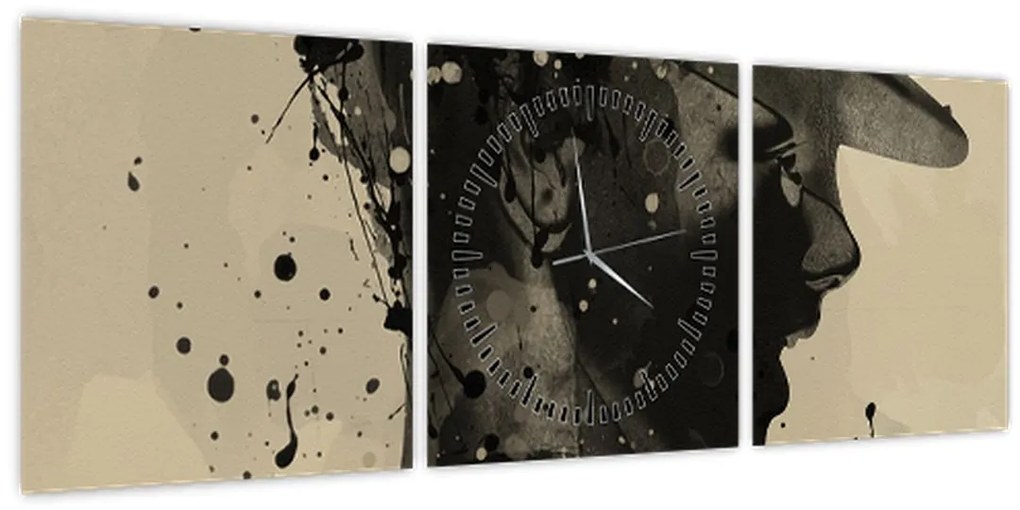 Tablou - Femeie de jazz (cu ceas) (90x30 cm)