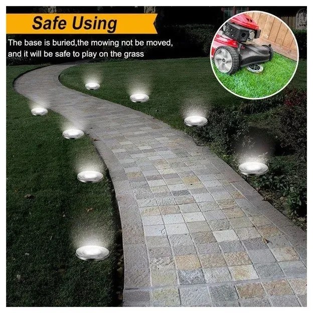 Lumini solare cu LED pentru grădină - 8 LED - alb rece - 4 buc