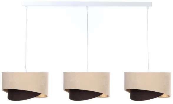 Lustră pe cablu GALAXY 3xE27/60W/230V bej/maro/aurie