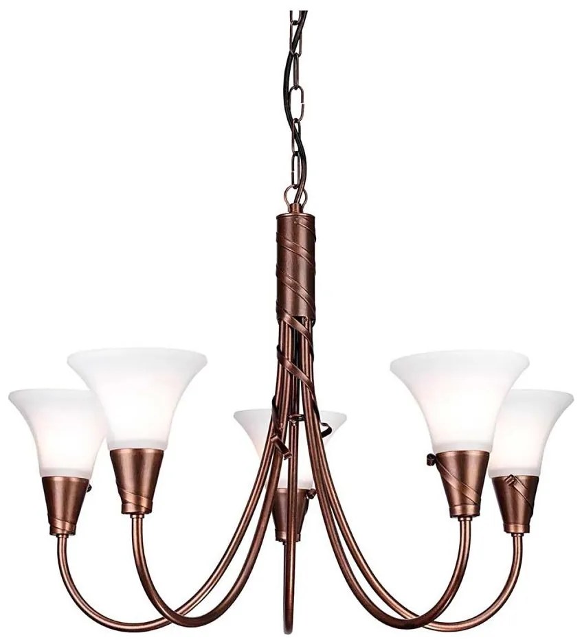 Lustră pe lanț Elstead EM5-COPPER EMILY 5xE14/40W/230V