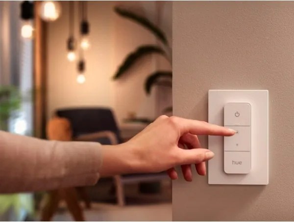 Set de 2 becuri LED dimabile Philips Hue WHITE AMB. GU10/4,2W/230V + comutator dimmer