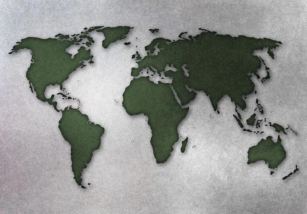 Fototapet - Harta verde a lumii (254x184 cm), în 8 de alte dimensiuni noi