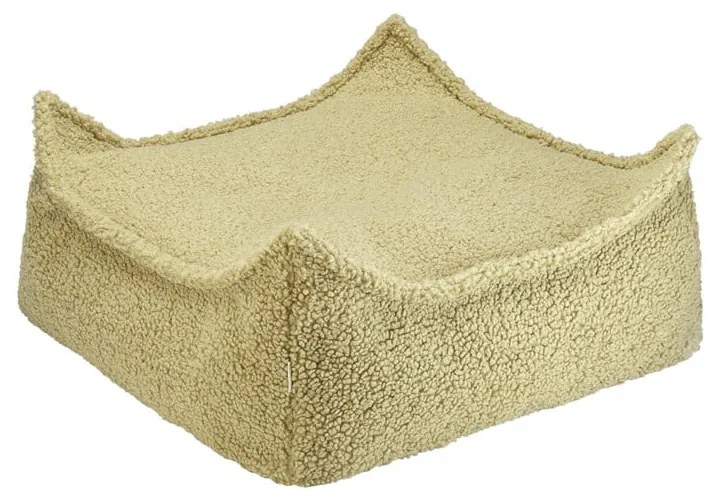 Fotoliu puf pentru copii verde cu tapițerie din țesătură bouclé Square – Wigiwama