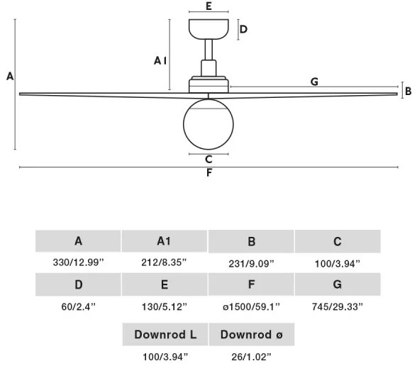 Ventilator de tavan FARO 34282-11L KLIM L 1xE27/15W/230V lemn/negru + telecomandă