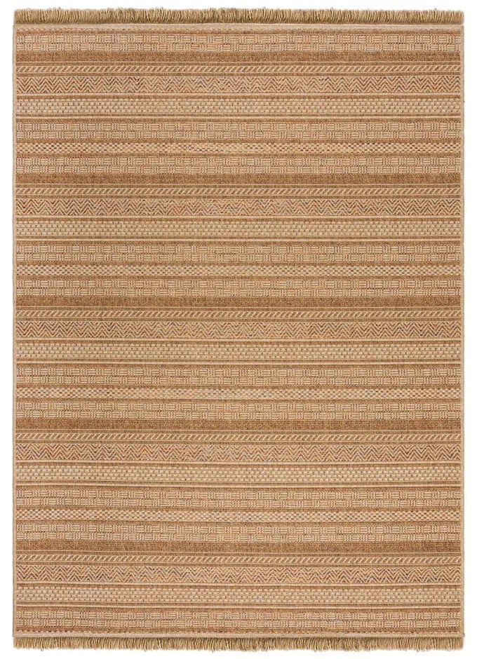 Covor pentru exterior și interior în culoare naturală 200x290 cm Farah Stripe – Flair Rugs