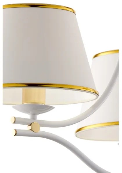 Jupiter 2085 - Candelabru pe lanț SAMBA 3xE27/15W/230V alb/auriu