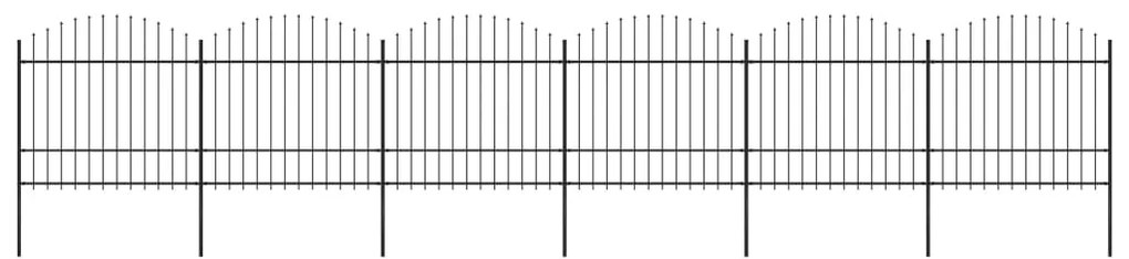vidaXL Gard de grădină cu vârf tip suliță din oțel 1070x175 cm, negru