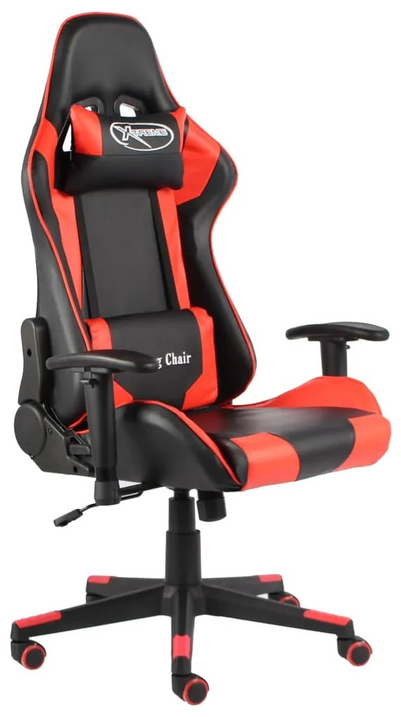 vidaXL Scaun de jocuri pivotant, roșu, PVC