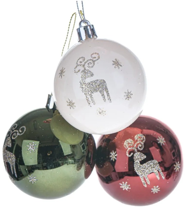 Globuri de Crăciun 3 buc. din plastic ø 6 cm – Dakls