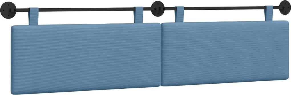 vidaXL Cap de pat suspendat Pe perete Simplu albastru 210 x 55 x 5 cm