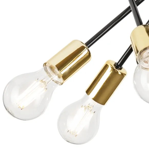 Lustră pe tijă PRIYA 5xE27/15W/230V negru