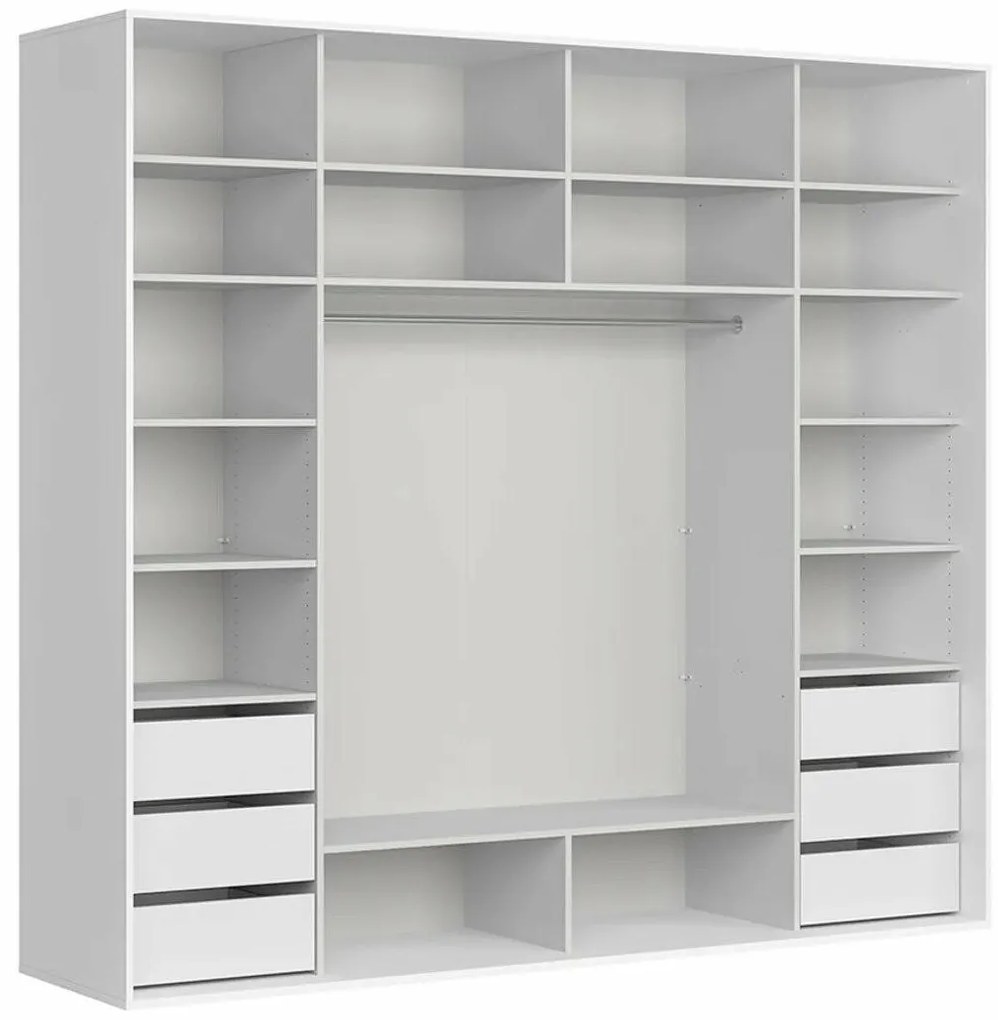 Dulap de haine cu uși culisante Flex 94 (alb + gri) (cu oglindă). 1098244