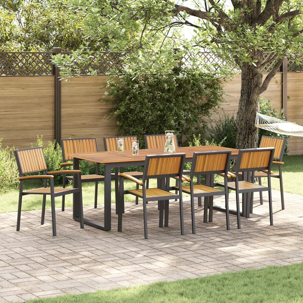 vidaXL Scaun pentru Grădină 8 pcs Maro 56 x 57 x 87cm