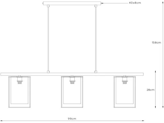 Lustră pe cablu DOUNIA 3xE27/40W/230V Lucide 78394/03/30