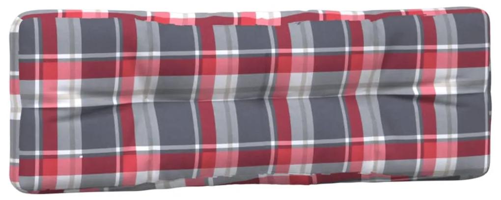 Perne pentru canapea din paleti, 2 buc., rosu model carouri 2, model rosu carouri, 120 x 80 x 10 cm