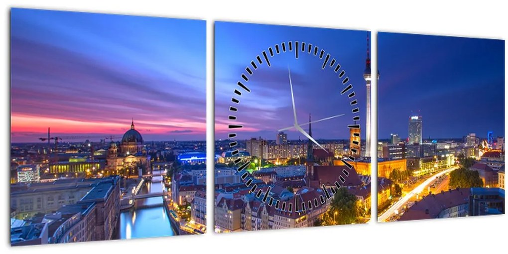 Tablou - Cerul albastru la Berlin (cu ceas) (90x30 cm)
