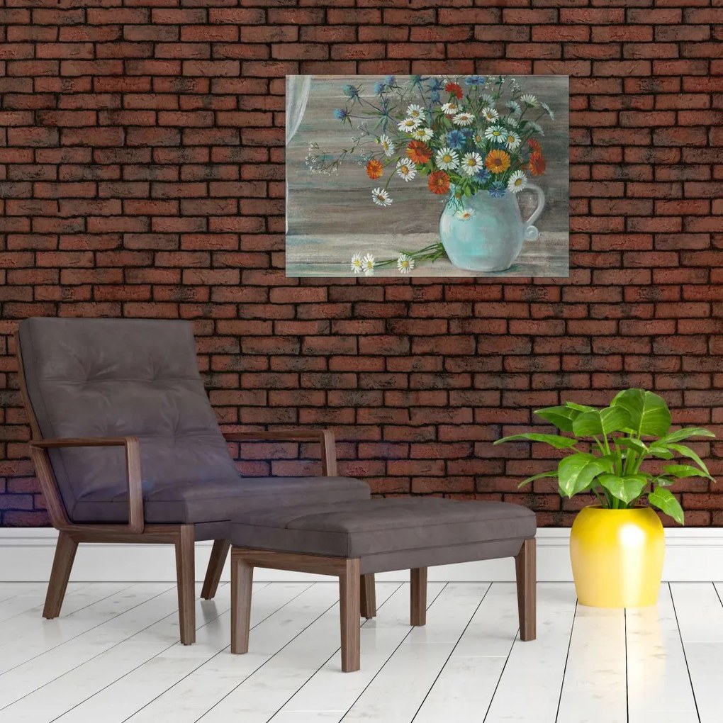 Tablou - Pictură în ulei, flori de câmp (70x50 cm)