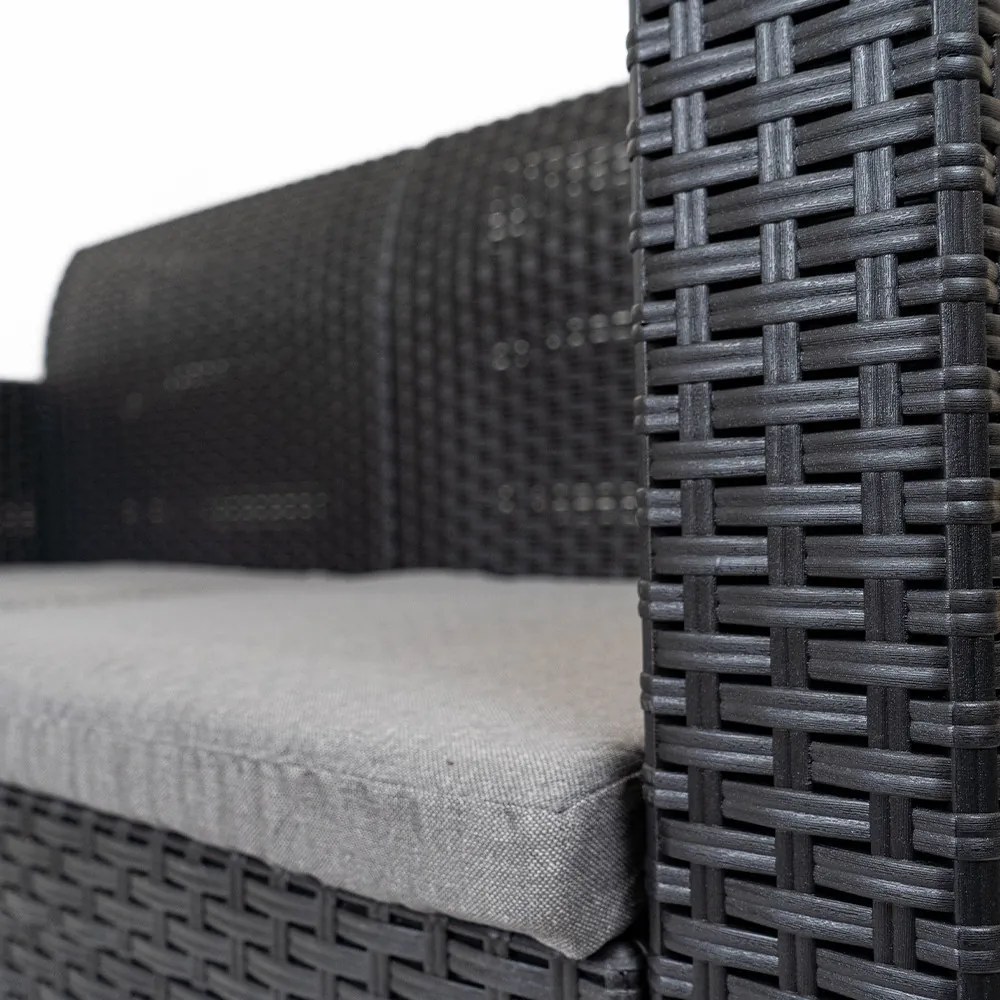 Canapea de grădină Nero cu 2 locuri, grafit