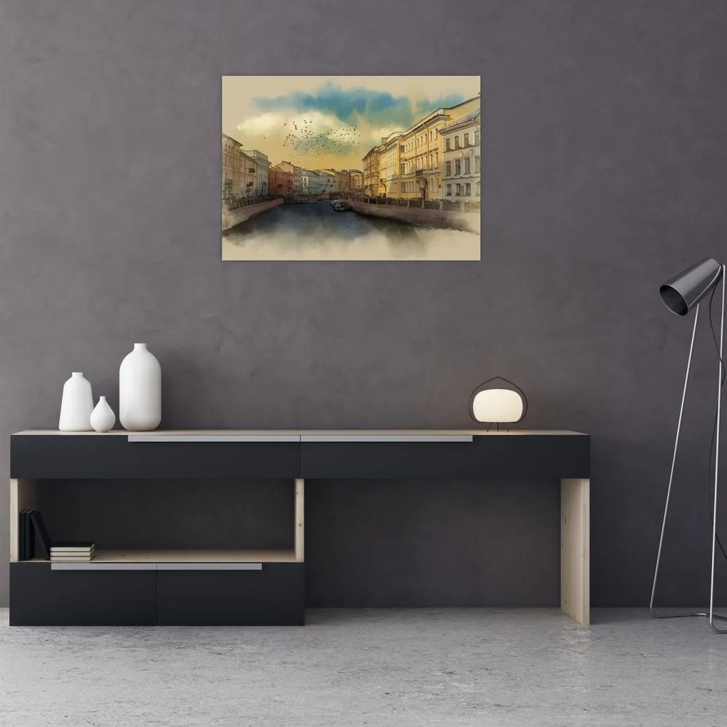 Tablou pe sticlă - Râul Moyka, Sankt Petersburg, Rusia (70x50 cm)