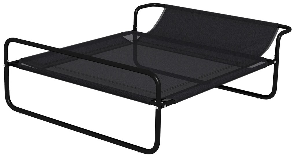 PawHut Pat înalt pentru câini animale de companie cu tetieră material micro-perforat 106 x 81 x 33 cm negru | Aosom Romania