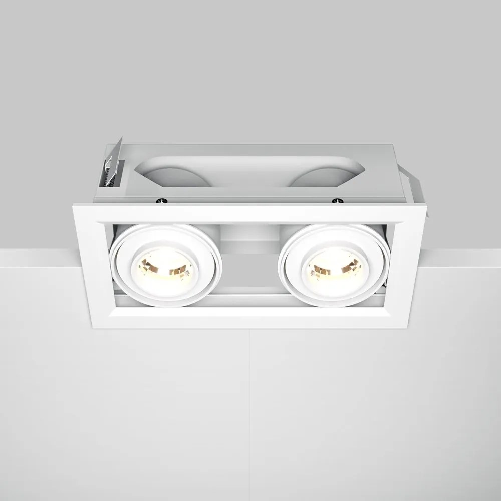 Corp incastrabil cu 2 spoturi LED directionabile Metal Modern alb