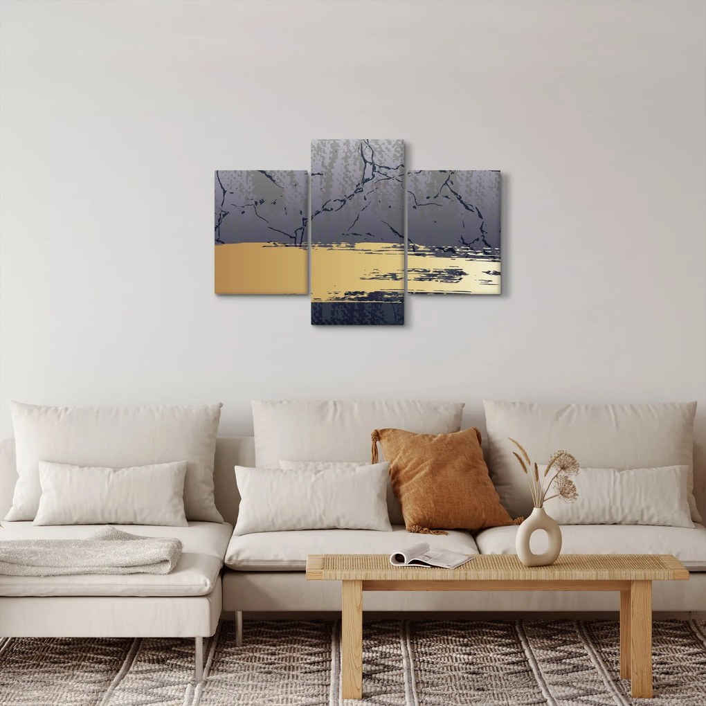 Tablou - Albastru și aur abstracție N⁰1 (90x60 cm)
