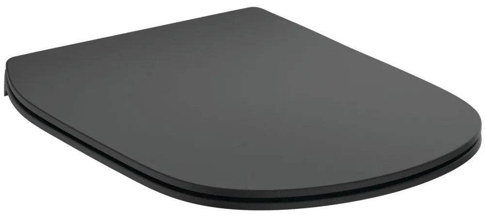 Capac WC ultra plat, softClose, negru Negru mat