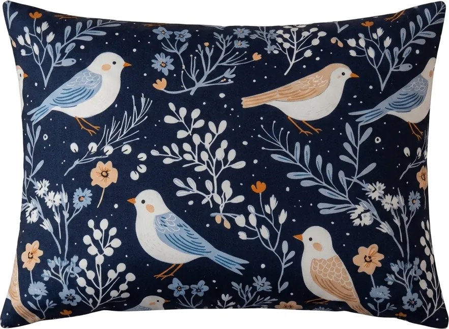 Fata de perna din microfibra DENIM BIRDS 50x70 cm, albastru