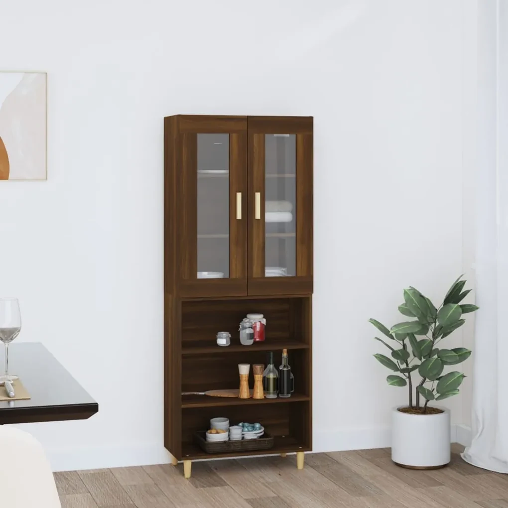 3114947 vidaXL Dulap înalt, stejar maro, 69,5x34x180 cm, lemn prelucrat
