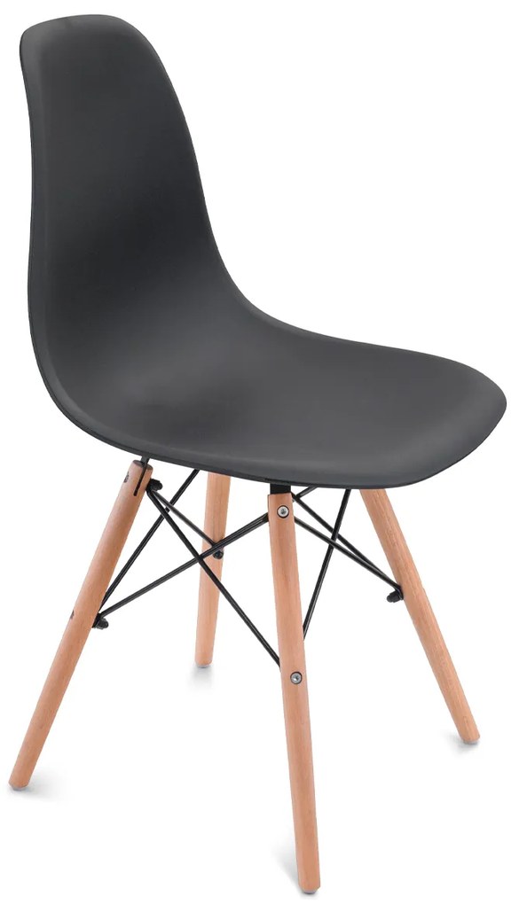Scaune de sufragerie 4buc negre, stil scandinav Classic