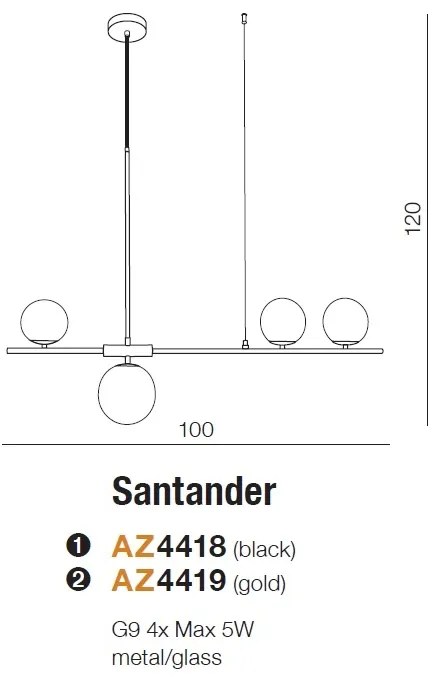 Lustra suspendata design modern mimimalist SANTANDER GO