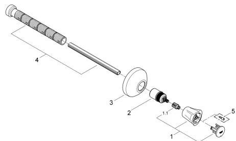 GROHE 19806001 - Set de finisare pentru ventil încastrat COSTA L 20-200 mm crom lucios