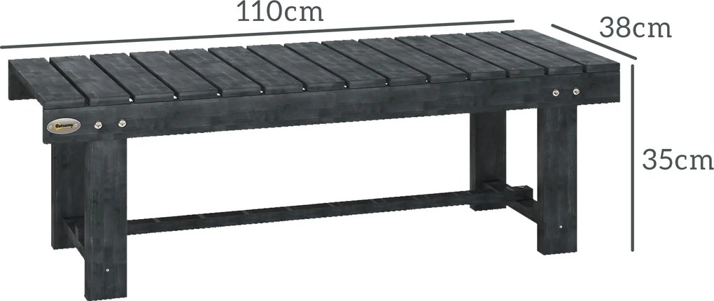 Outsunny Bancă de Grădină cu 2 Locuri, Bancă de Exterior cu Șipci din Lemn de Molid, Stil Country, Perfectă pentru Terasă, Patio sau Curte, Greutate maximă 250 kg, 110x38x35 cm, Gri | Aosom Romania
