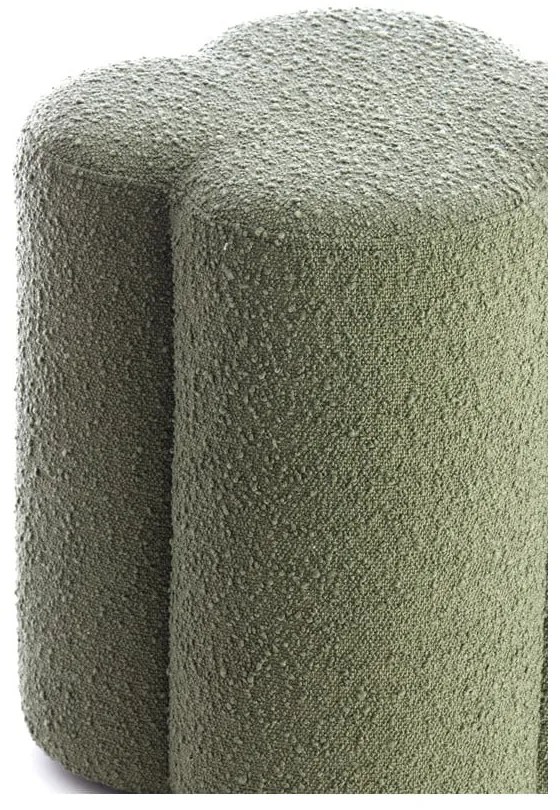 Taburet verde cu tapițerie din stofă bouclé Nalani – Light &amp; Living