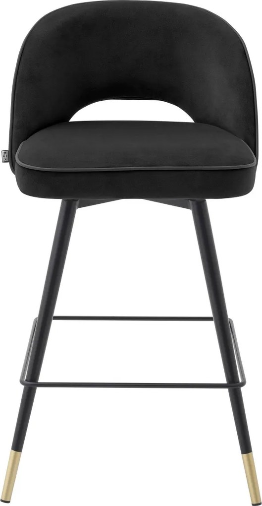 Set de 2 scaune de bar design modern Cliff, H-92,5cm negru 114575 HZ