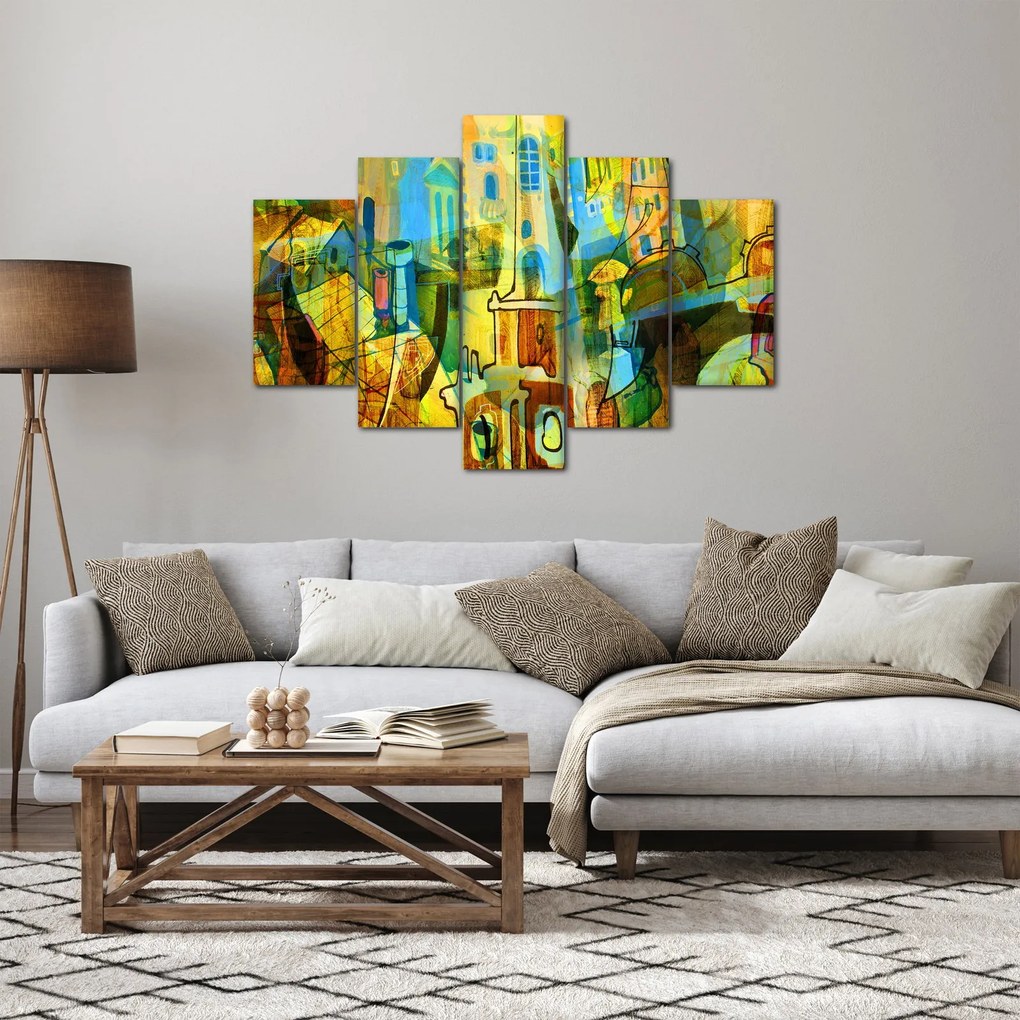 Tablou - Arhitectură, abstractizare cubistă (150x105 cm)