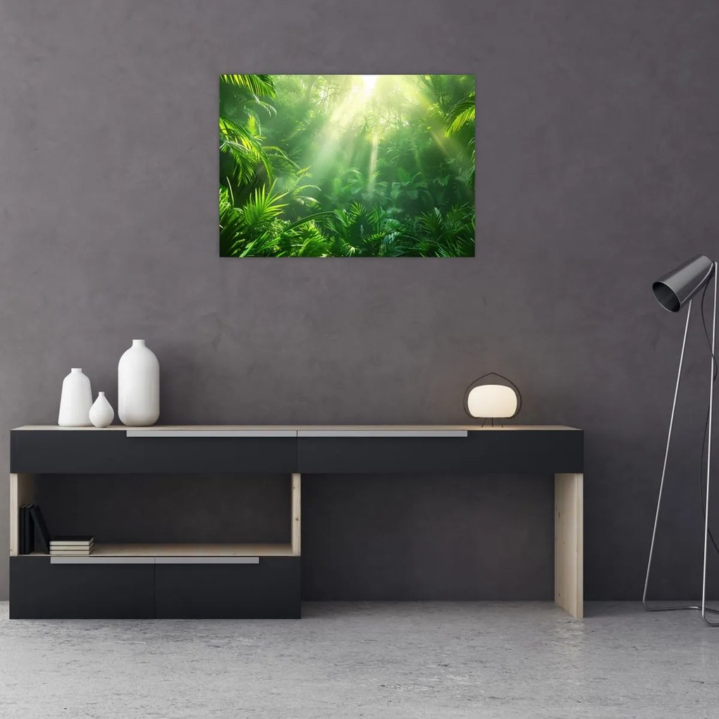 Tablou pe sticlă - Pădurea tropicală (70x50 cm)