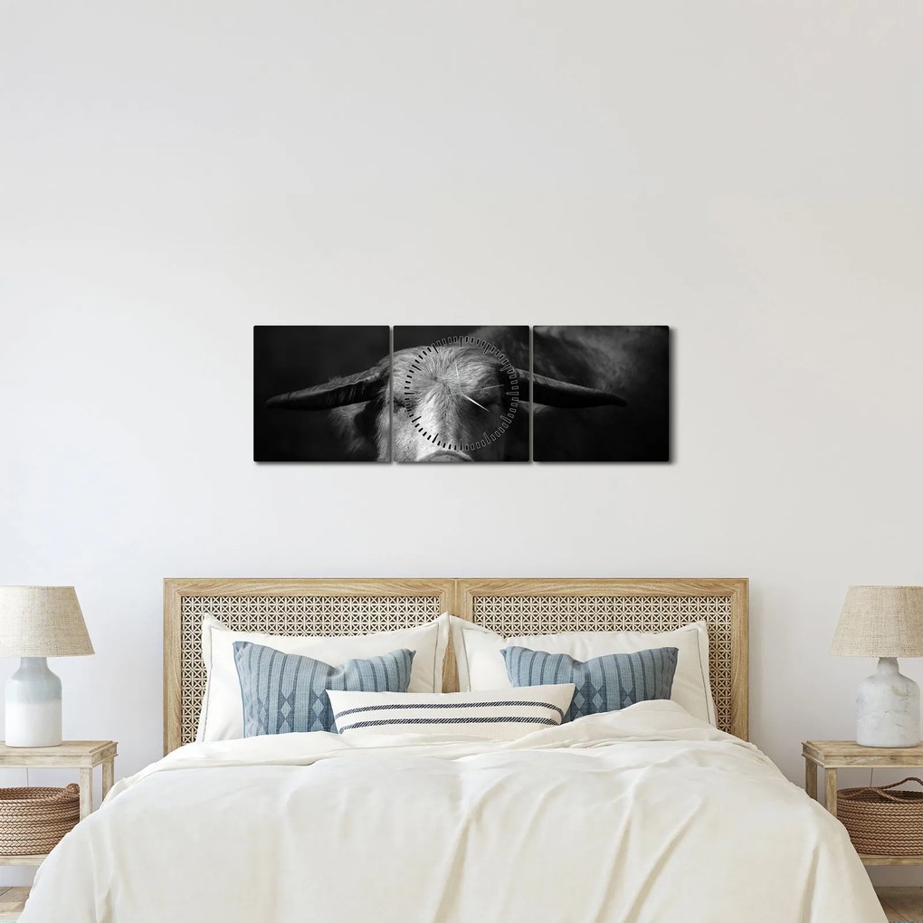 Tablou - Vacă (cu ceas) (90x30 cm)