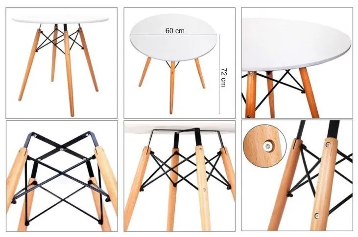 PROMOTIE Masa de dining alba OSLO 60x60cm a doua calitate